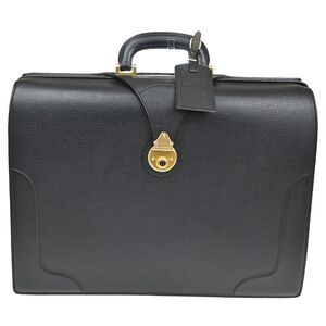 Burberry Dk88 Doctor Bag Leather Black Leather Handbag (Pre-Owned)